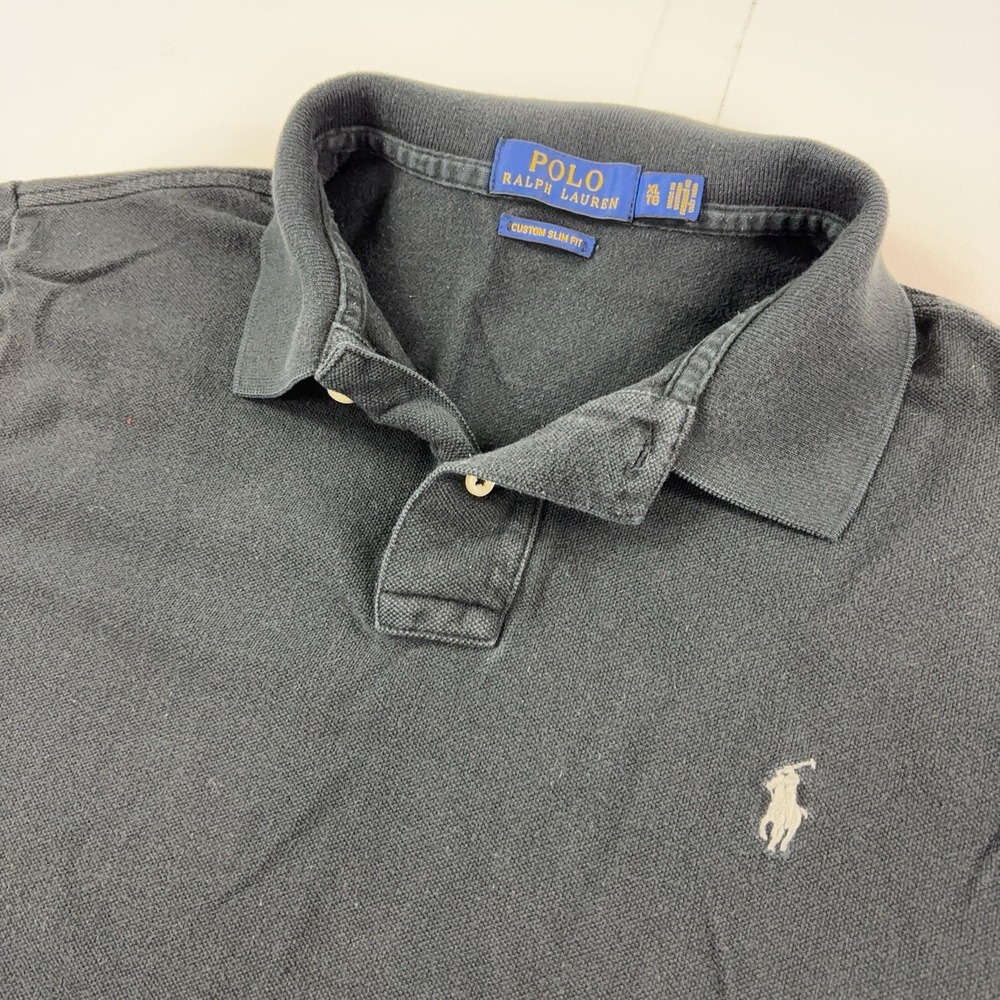 Polo Ralph Lauren Polo Shirt Mens XL Gray Custom Slim Fit Knit Short Sleeve